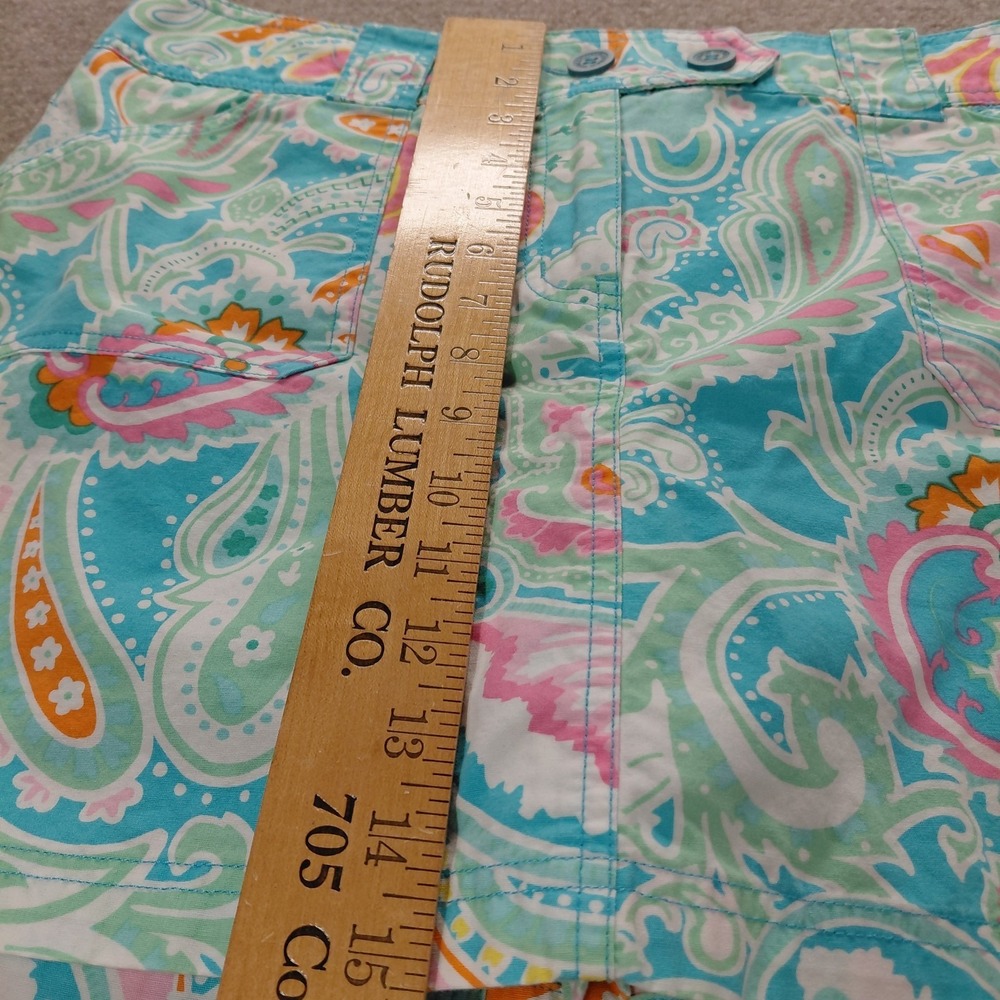 New York & Company Womens Size 12 Skort Paisley Pink Blue Green Colorful Skirt - Picture 4 of 14